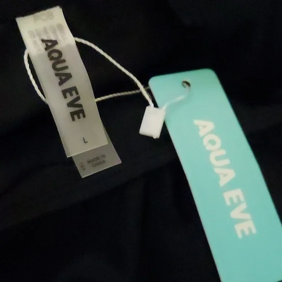 AQUA EVE Elegant Black Ruffle Sleeve Swimdress - Picture 7 of 7